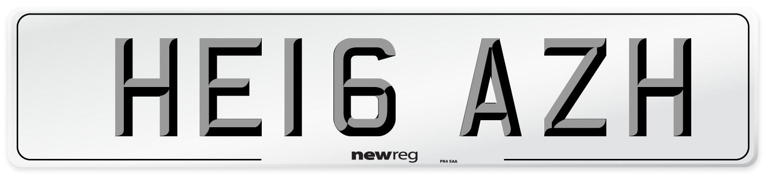 HE16 AZH Number Plate from New Reg